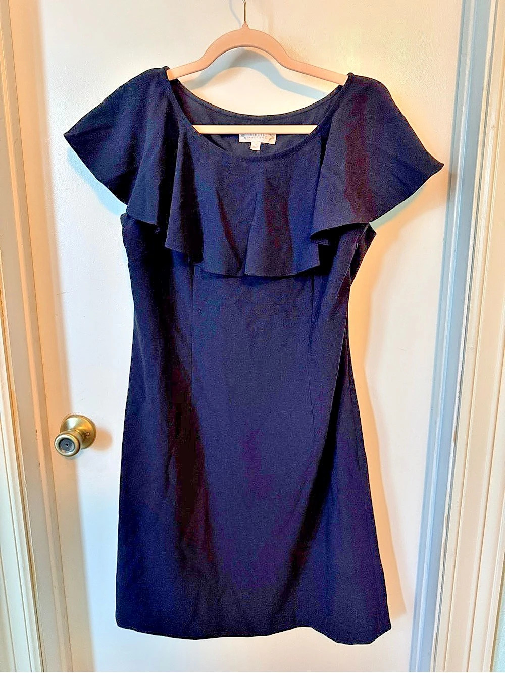 Nanette Lepore Black Ruffle Sheath Dress Size 14